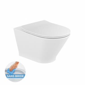 Grohe Pack WC Bâti autoportant + WC Roca The Gap sans bride fixations invisibles + Plaque chrome + Set habillage (HProjectTheGap-1)